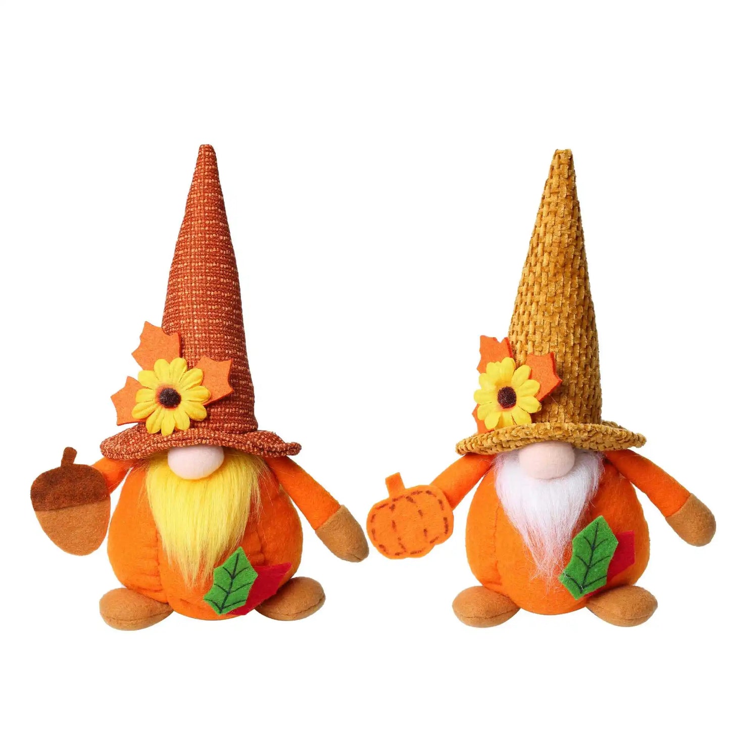 Harvest Festival Decoration Pumpkin Maple Leaf Faceless Old Man Doll Ornament Soft Toy for Autumn Themed Decorations.