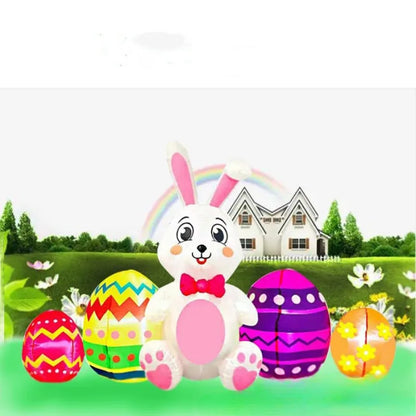 Title: Enchanted Easter Bunny LED Inflatable - Light-Up Garden Decoration