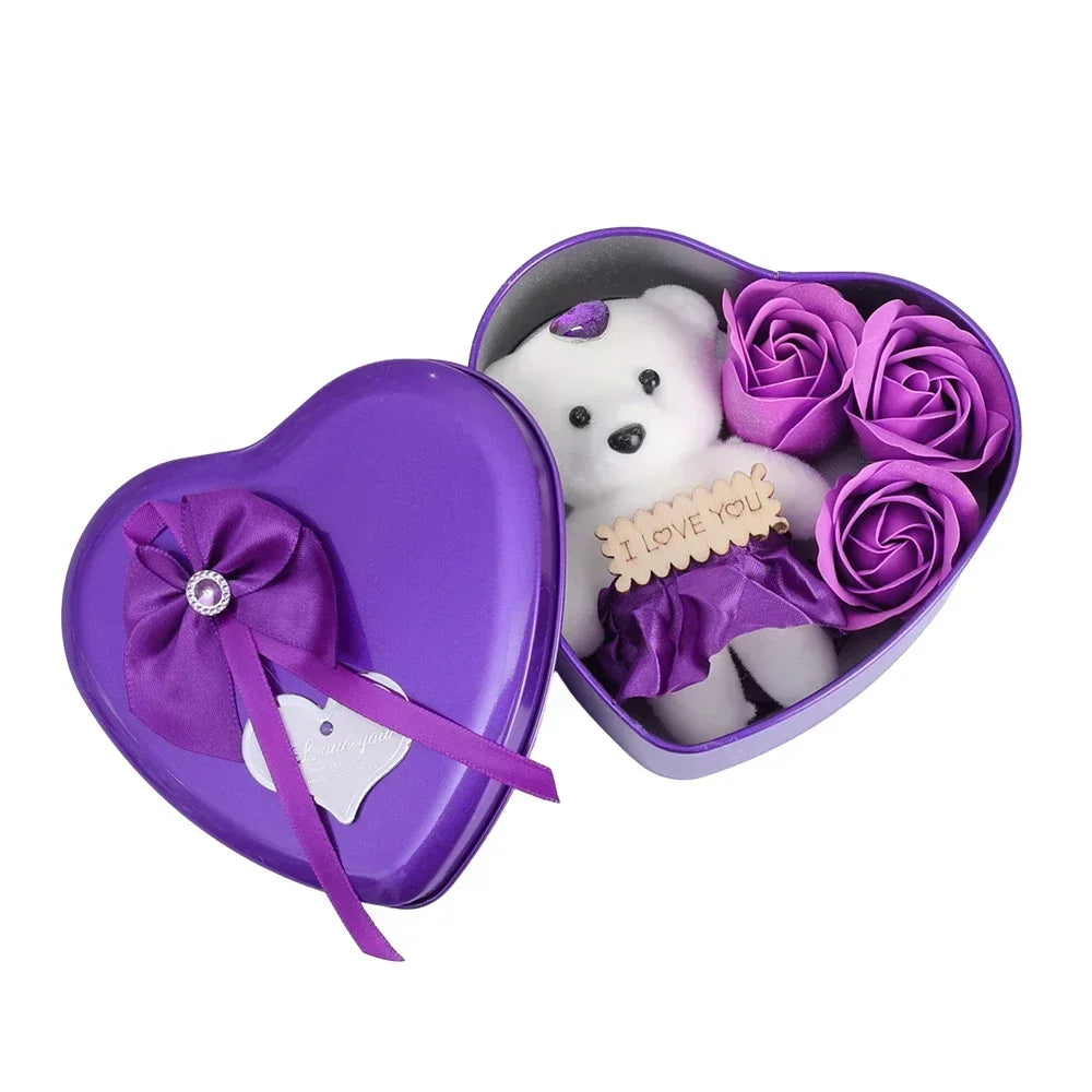 Eternal Bloom - Rose Bear Gift Box with Keepsake Flowers