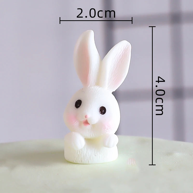 Easter Bunny Cake Topper Cute Rabbit Carrot Happy Birthday Cake Decoration for Kids 1st Birthday Party Supplies Baby Shower Gift