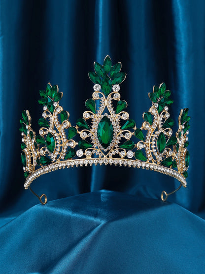 Baroque Red Crystal Tiaras And Crowns Prom Rhinestone Bridal Diadem Crown Taira For Women Wedding Hair Accessories Jewelry Crown