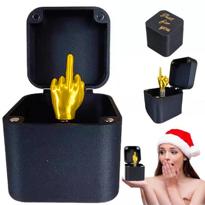 The Annoying Present with Middle Finger in A Box Gift Box with Screws Prank Surprise Pop-Up Novelty Funny Gifts for Adult Toys