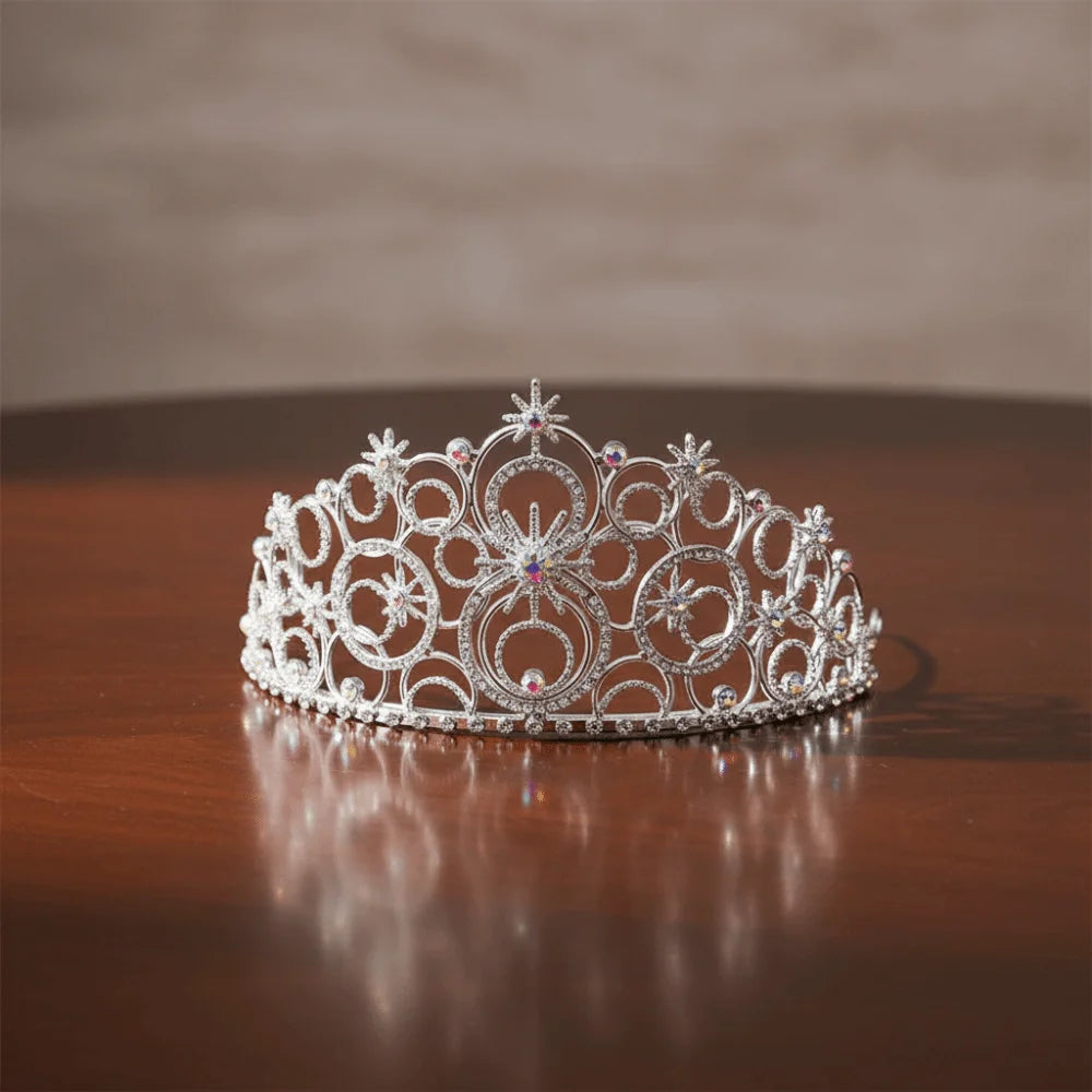 Trendy Luxury Baroque Queen Tiaras Elegant Dazzling Wedding Head Wear Sparkling Shiny Bridal Princess Crown Hair