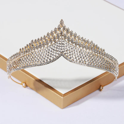 Itacazzo Bridal Headwear Crown Classic Tiaras Suitable for Women's Wedding, Birthday, Party Accessories (Can be Quickly Sent)