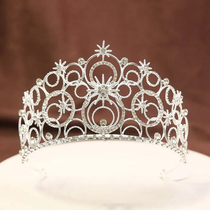 Trendy Luxury Baroque Queen Tiaras Elegant Dazzling Wedding Head Wear Sparkling Shiny Bridal Princess Crown Hair