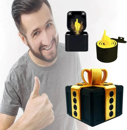 The Annoying Present with Middle Finger in A Box Gift Box with Screws Prank Surprise Pop-Up Novelty Funny Gifts for Adult Toys