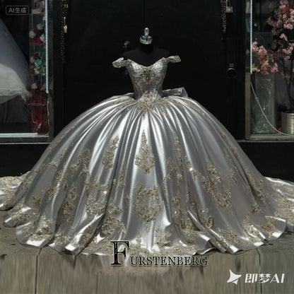 FURSTENBERG Baby Pink 15 Years Quinceneara Dress Bow Bead Cape Formal Party Dress 15 year old quinceanera dresses Customized