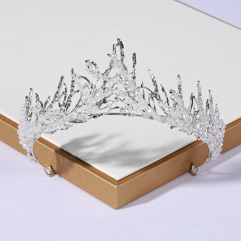 Itacazzo Bridal Headwear Crown Classic Tiaras Suitable for Women's Wedding, Birthday, Party Accessories (Can be Quickly Sent)