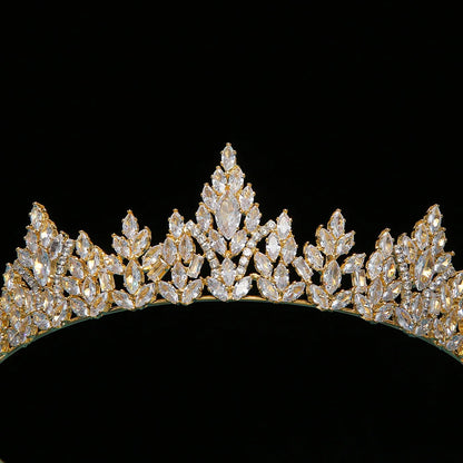 Cubic Zirconia Tiaras For Wedding Bride Hair Jewelry Accessories Bridal Tiaras Crowns For Women Pageant Prom Party Headdress