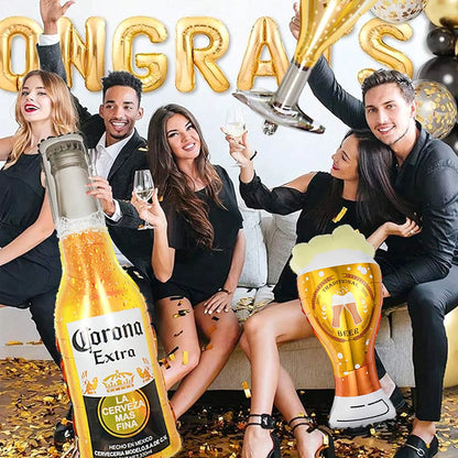 Whiskey beer bottle glass balloons, birthday party, Oktoberfest, bar, New Year, anniversary decoration