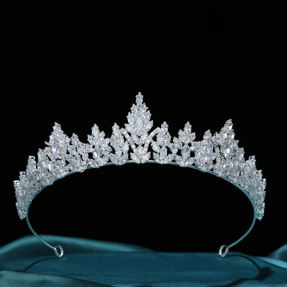Cubic Zirconia Tiaras For Wedding Bride Hair Jewelry Accessories Bridal Tiaras Crowns For Women Pageant Prom Party Headdress