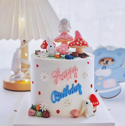 Easter Bunny Cake Topper Cute Rabbit Carrot Happy Birthday Cake Decoration for Kids 1st Birthday Party Supplies Baby Shower Gift