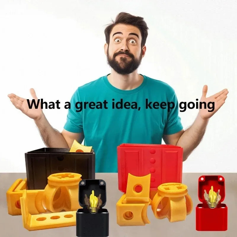 The Annoying Present with Middle Finger in A Box Gift Box with Screws Prank Surprise Pop-Up Novelty Funny Gifts for Adult Toys