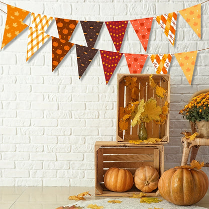 Thanksgiving Decorations Fall Decorations Banner Fall Pumpkin Pennant Autumn Bunting Garlands for Thanksgiving Day Fall Autumn