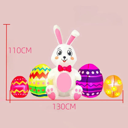 Title: Enchanted Easter Bunny LED Inflatable - Light-Up Garden Decoration