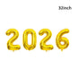 Gold Sliver Happy New Year 2026 Foil Balloons Hello 2026 Letter Balloon Banner Garland Christmas New Year Eve Decorations