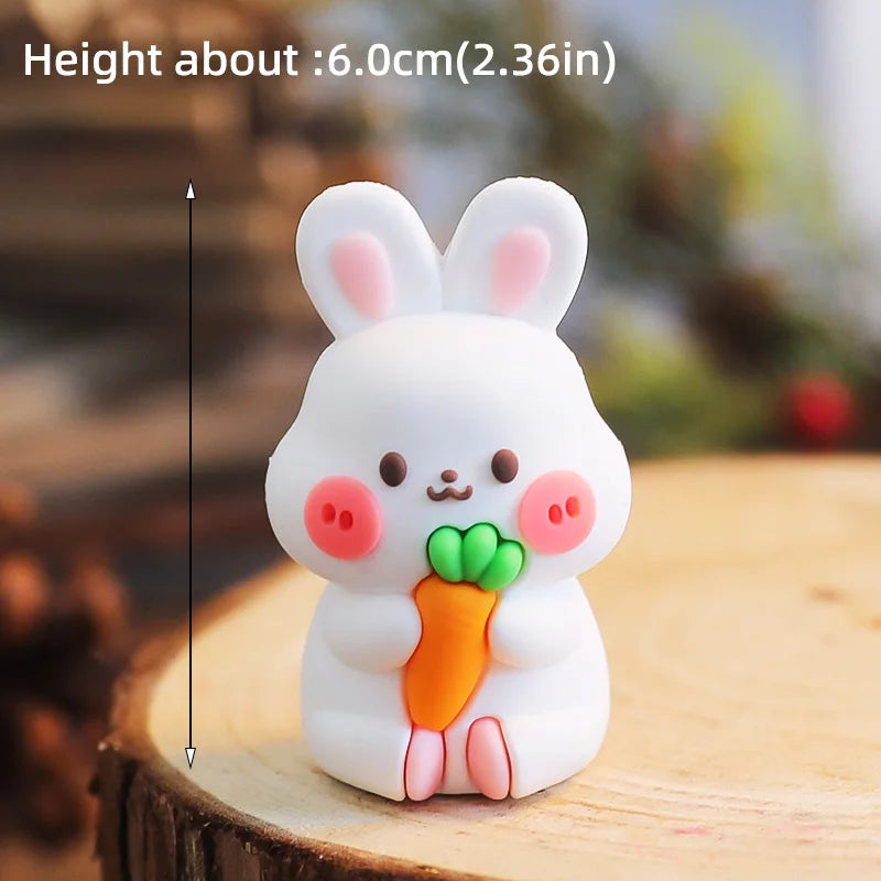 Easter Bunny Cake Topper Cute Rabbit Carrot Happy Birthday Cake Decoration for Kids 1st Birthday Party Supplies Baby Shower Gift