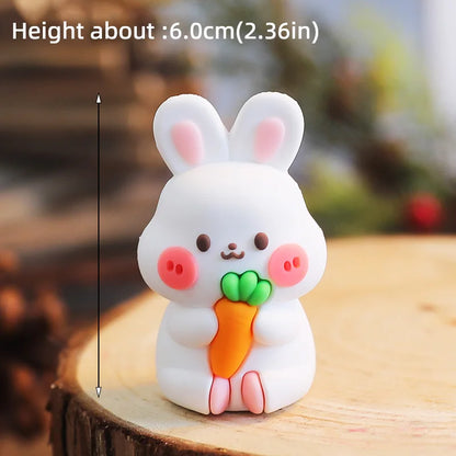 Easter Bunny Cake Topper Cute Rabbit Carrot Happy Birthday Cake Decoration for Kids 1st Birthday Party Supplies Baby Shower Gift