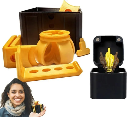 The Annoying Present with Middle Finger in A Box Gift Box with Screws Prank Surprise Pop-Up Novelty Funny Gifts for Adult Toys