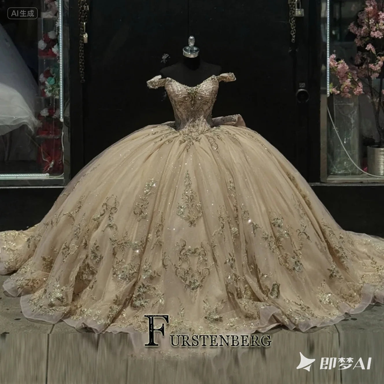 FURSTENBERG Baby Pink 15 Years Quinceneara Dress Bow Bead Cape Formal Party Dress 15 year old quinceanera dresses Customized