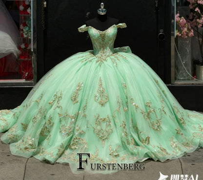 FURSTENBERG Baby Pink 15 Years Quinceneara Dress Bow Bead Cape Formal Party Dress 15 year old quinceanera dresses Customized