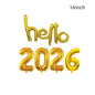Gold Sliver Happy New Year 2026 Foil Balloons Hello 2026 Letter Balloon Banner Garland Christmas New Year Eve Decorations